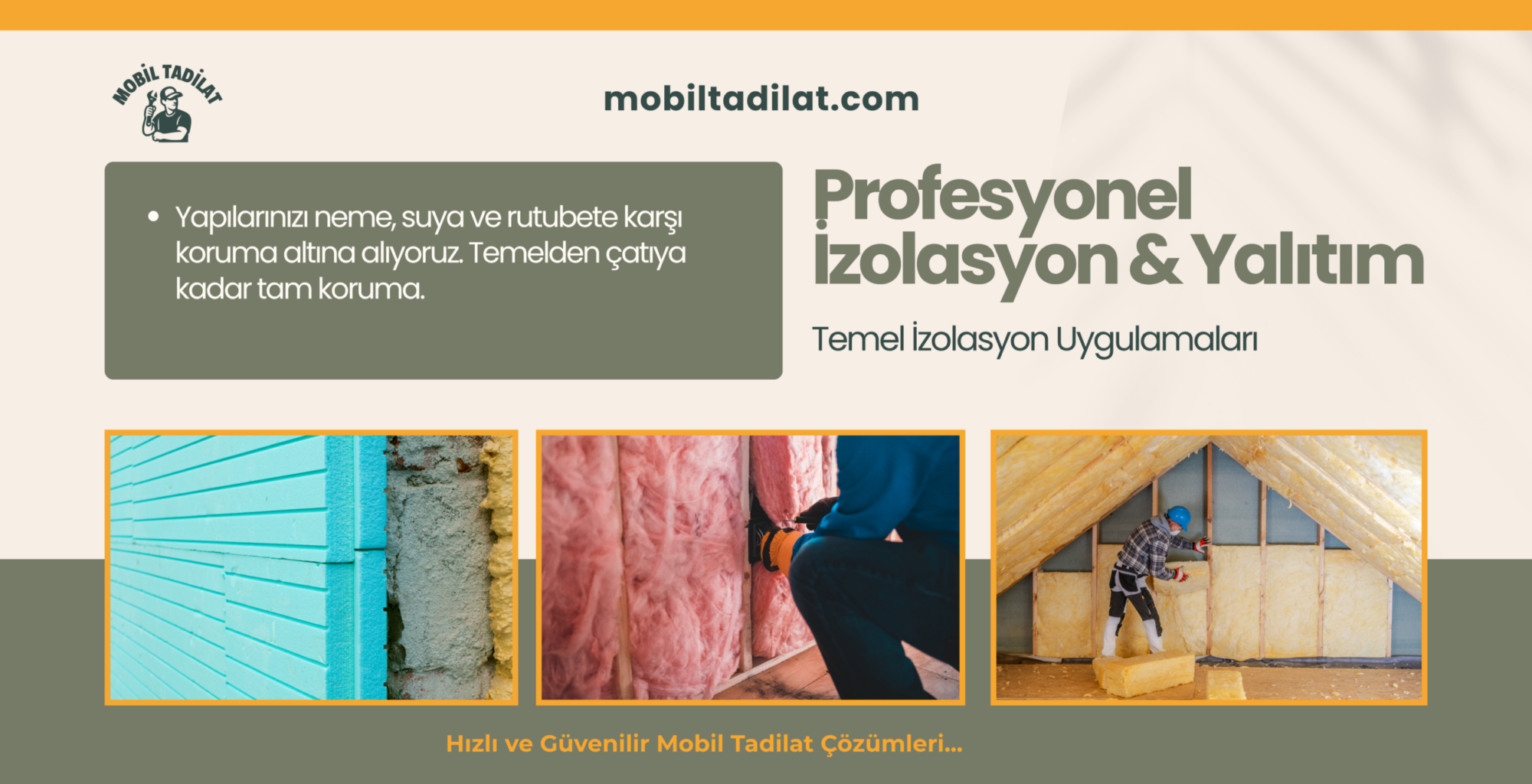 Membran İzolasyon, Çatı ve Bodrum Kat İzolasyonu, Mutfak ve Banyo Su Yalıtımı, Temel İzolasyon Uygulamaları.