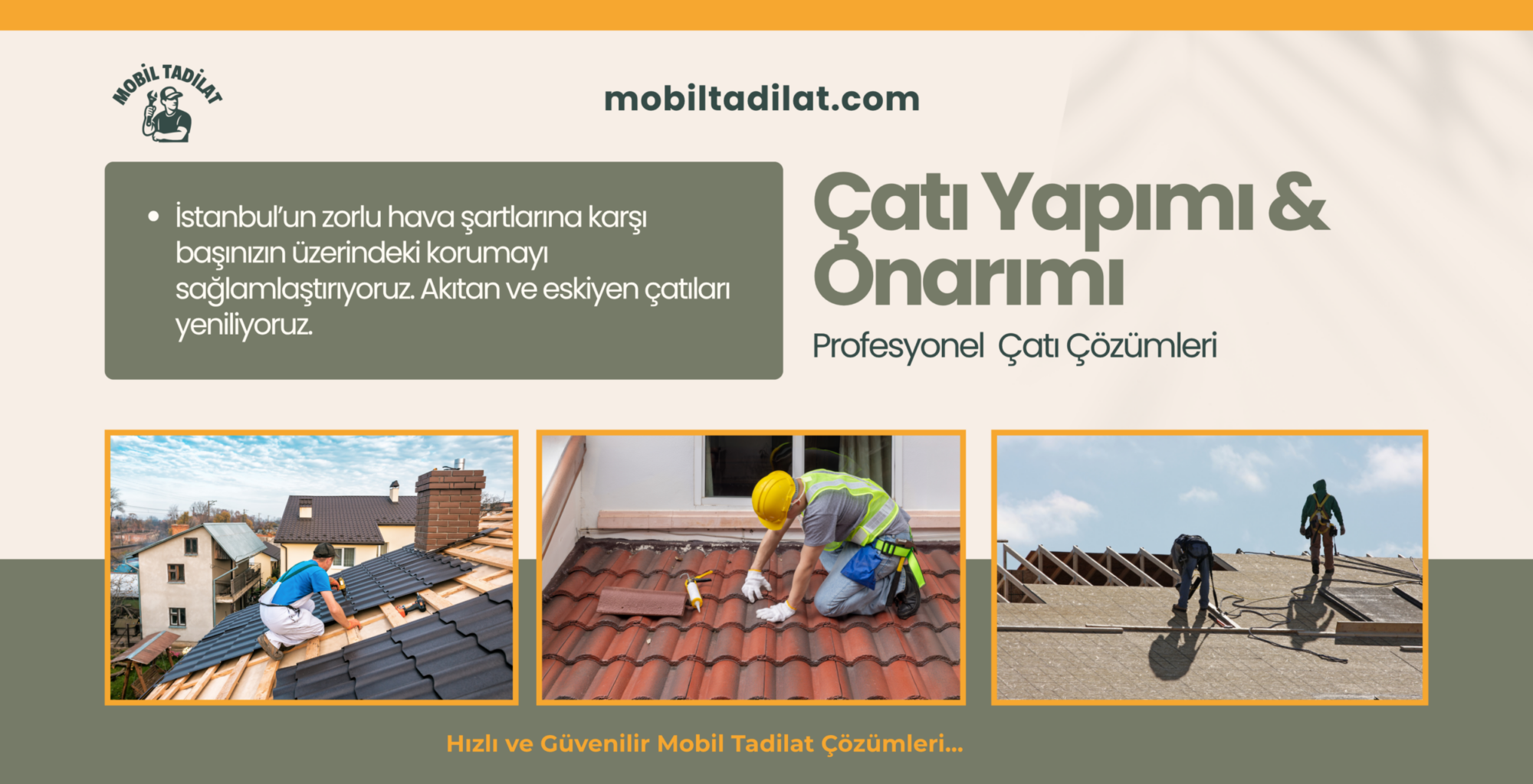 Çatı Tamiri, Onarımı ve Komple Yenileme, Çatı Su Giderleri Revizyonu ve Çatı İzolasyon Uygulamaları.